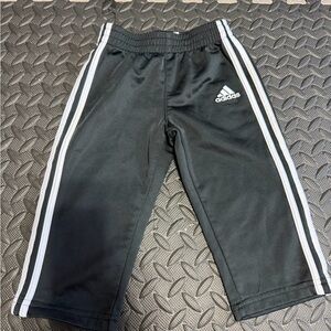 Adidas Kids Black Joggers with White Stripes